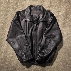 St. John's Bay Men's Black Leather Jacket